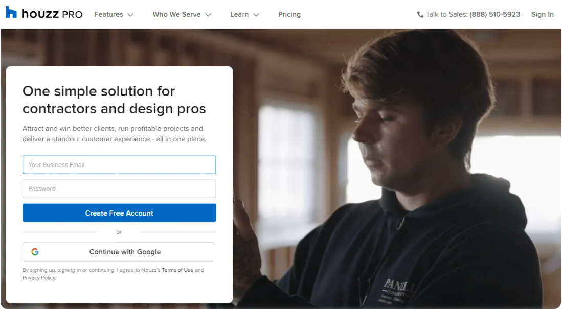 The Houzz Pro Agency Partner Program homepage